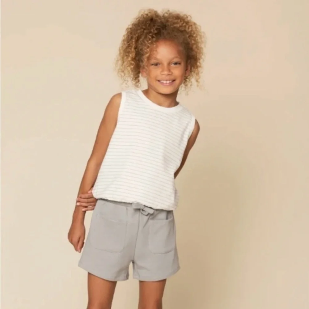 MILES THE LABEL TODDLER GIRL PAPERBAG WAIST SHORTS & WOVEN LYOCELL SHORTS